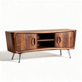 Eiken tv-meubel met twee deuren en open planken 150 x 40 x 50cm