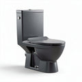 Zwarte toiletoplossing van keramiek met een compacte afmeting 65 x 40 x 40cm