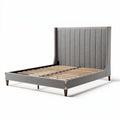 Stoffen bedombouw met hoofdbord van 200 x 160 x 100 cm in grijs