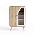 Houten kast met glazen deur en 80 x 40 x 100cm afmetingen