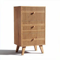 bamboe kast met drie lades voor opslag 80 x 40 x 120cm naturel bruin