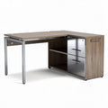 Hoekbureau met opslagruimte en houten afwerking 150 x 100 x 75cm