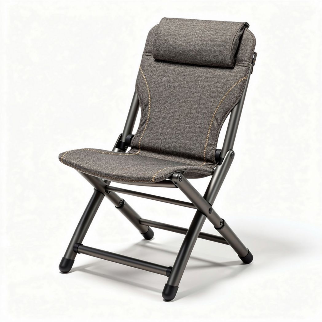 Opvouwbare campingstoel met verstelbare rugleuning in grijs 45 x 50 x 80cm