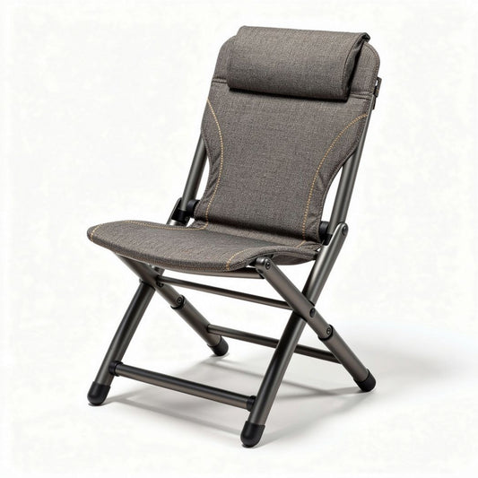 Opvouwbare campingstoel met verstelbare rugleuning in grijs 45 x 50 x 80cm