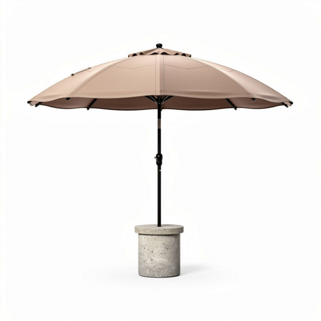 Parasoll met betonnen voet 200 x 200 x 240cm bruin polyester