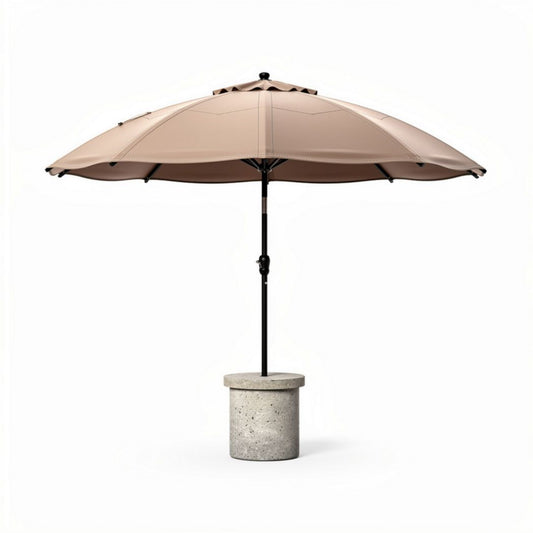Parasoll met betonnen voet 200 x 200 x 240cm bruin polyester